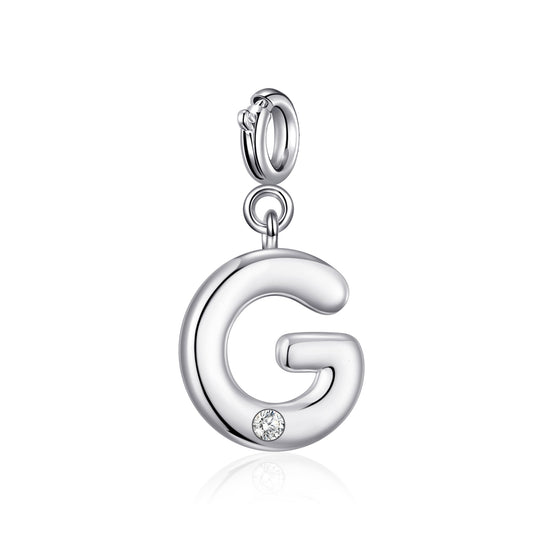 Clip On Initial Charms Letter A - Z Created with Zircondia® Crystals - Philip Jones Jewellery