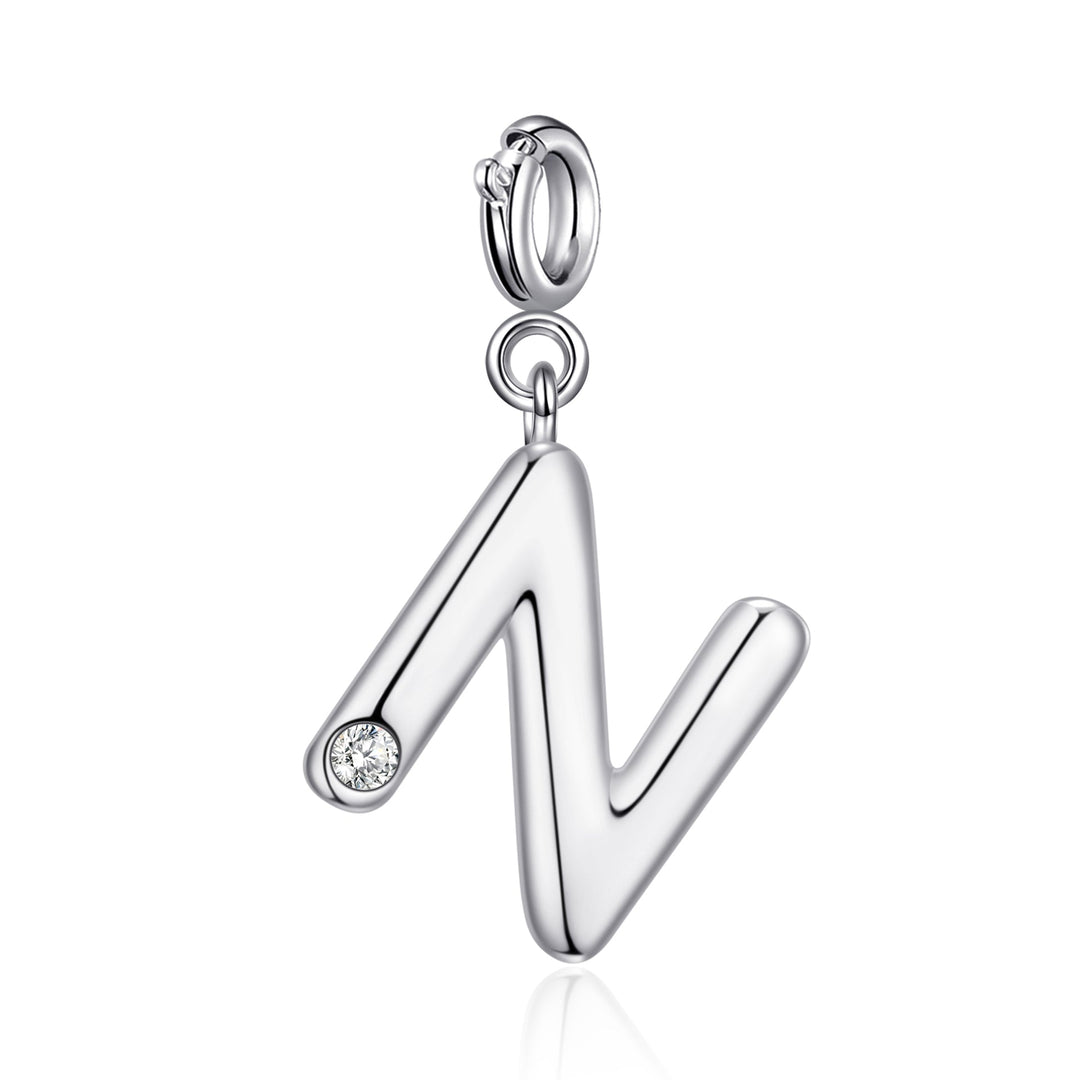 Clip On Initial Charms Letter A - Z Created with Zircondia® Crystals - Philip Jones Jewellery
