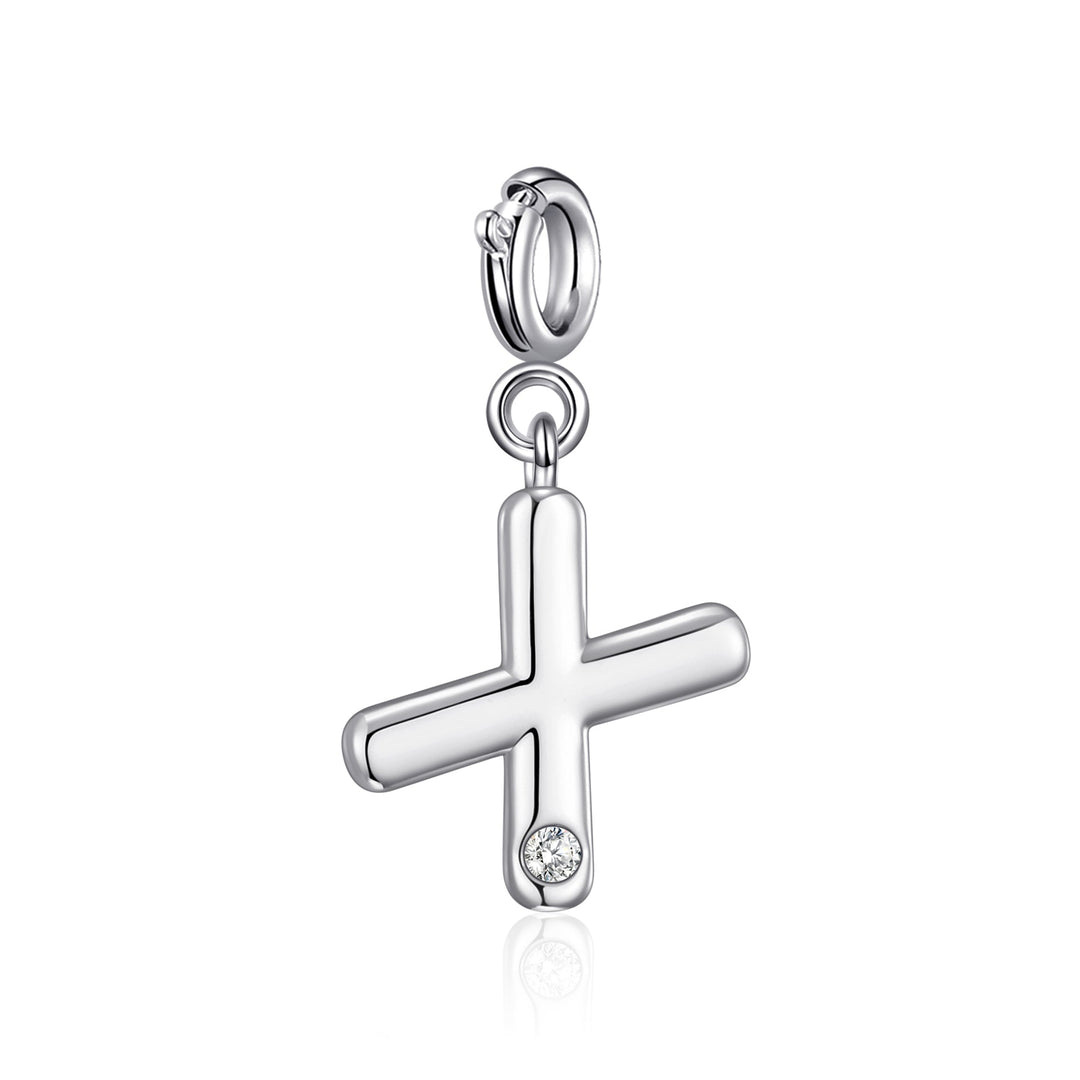 Clip On Initial Charms Letter A - Z Created with Zircondia® Crystals - Philip Jones Jewellery
