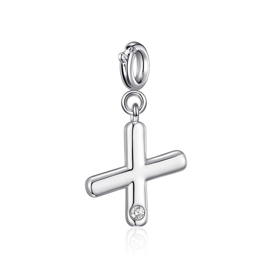 Clip On Initial Charms Letter A - Z Created with Zircondia® Crystals - Philip Jones Jewellery