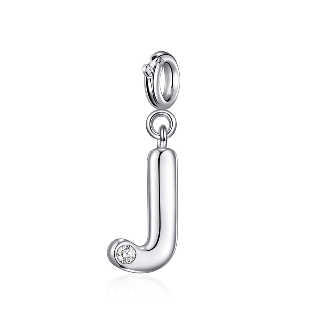 Clip On Initial Charms Letter A - Z Created with Zircondia® Crystals - Philip Jones Jewellery