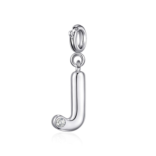 Clip On Initial Charms Letter A - Z Created with Zircondia® Crystals - Philip Jones Jewellery