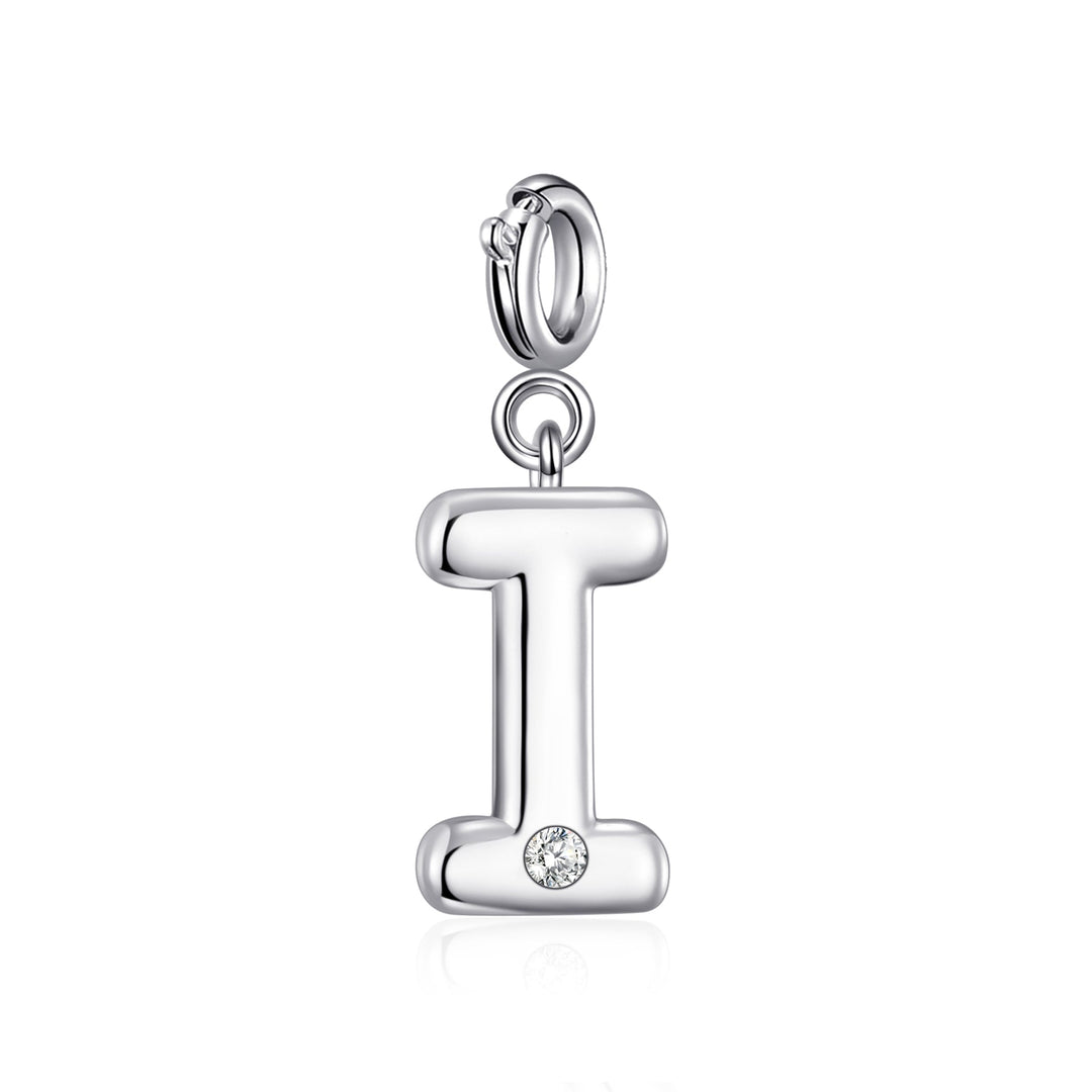 Clip On Initial Charms Letter A - Z Created with Zircondia® Crystals - Philip Jones Jewellery