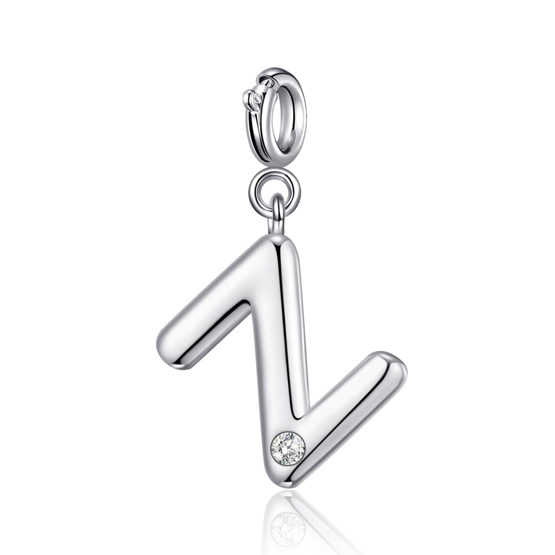 Clip On Initial Charms Letter A - Z Created with Zircondia® Crystals - Philip Jones Jewellery