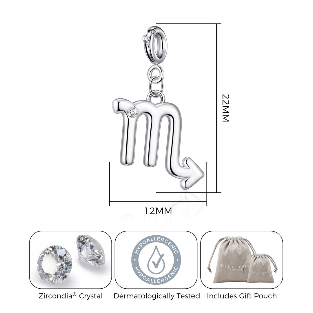Clip On Star Sign Zodiac Charms Created with Zircondia® Crystals - Philip Jones Jewellery