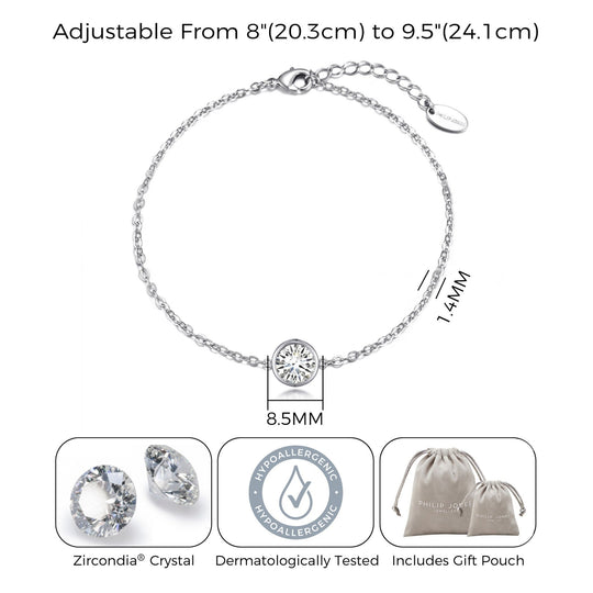 Crystal Anklet Created with Zircondia® Crystals - Philip Jones Jewellery