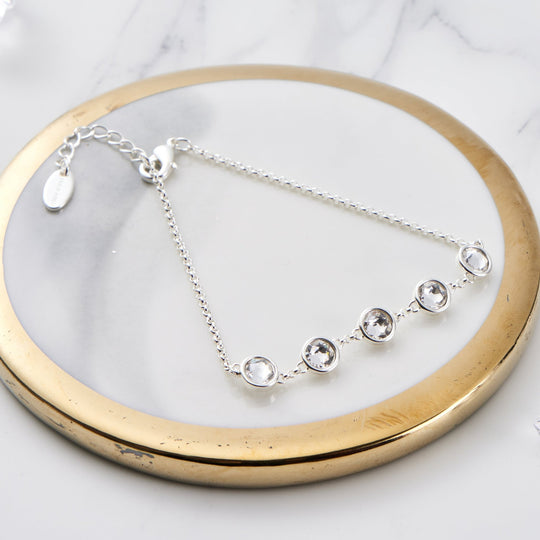 Crystal Chain Bracelet Created with Zircondia® Crystals - Philip Jones Jewellery