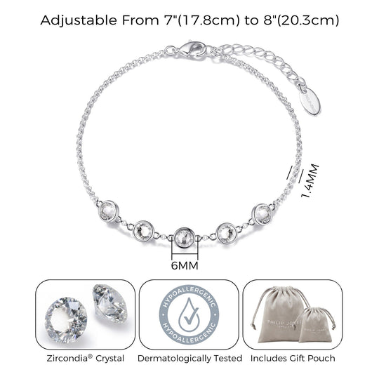 Crystal Chain Bracelet Created with Zircondia® Crystals - Philip Jones Jewellery