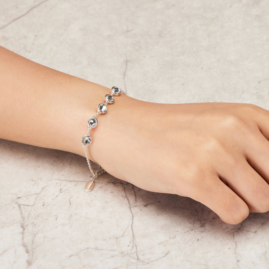 Crystal Chain Bracelet Created with Zircondia® Crystals - Philip Jones Jewellery
