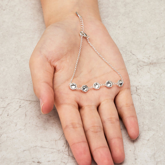 Crystal Chain Bracelet Created with Zircondia® Crystals - Philip Jones Jewellery