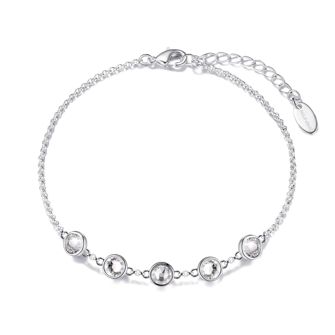 Crystal Chain Bracelet Created with Zircondia® Crystals - Philip Jones Jewellery