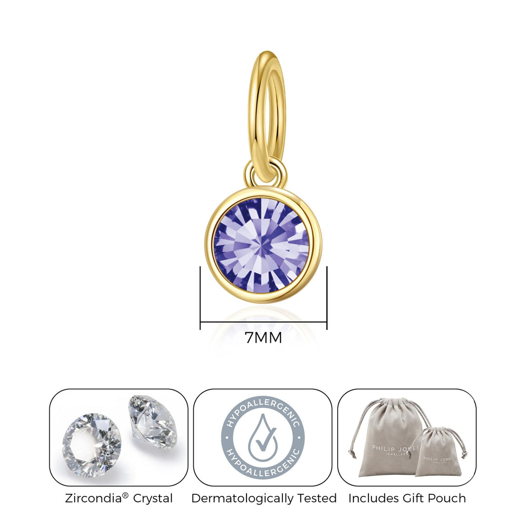 Customisable Gold Plated Initial Necklace (A - Z) with Option of Birthstone Charm - Philip Jones Jewellery