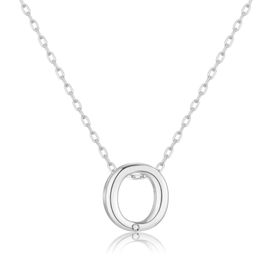 Customisable Initial Necklace (A - Z) with Option of Birthstone Charm - Philip Jones Jewellery