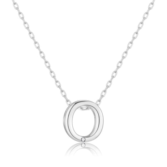 Customisable Initial Necklace (A - Z) with Option of Birthstone Charm - Philip Jones Jewellery