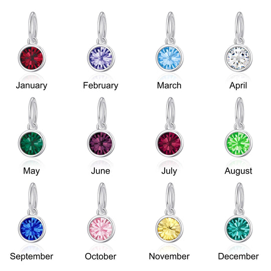 Customisable Initial Necklace (A - Z) with Option of Birthstone Charm - Philip Jones Jewellery