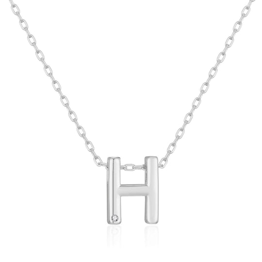 Customisable Initial Necklace (A - Z) with Option of Birthstone Charm - Philip Jones Jewellery