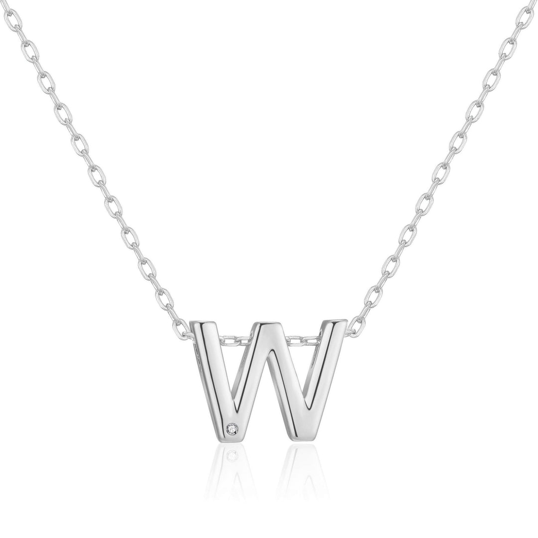 Customisable Initial Necklace (A - Z) with Option of Birthstone Charm - Philip Jones Jewellery