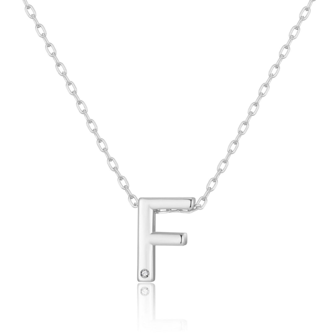 Customisable Initial Necklace (A - Z) with Option of Birthstone Charm - Philip Jones Jewellery