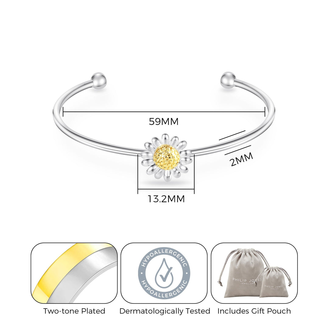 Daisy Cuff Bangle - Philip Jones Jewellery