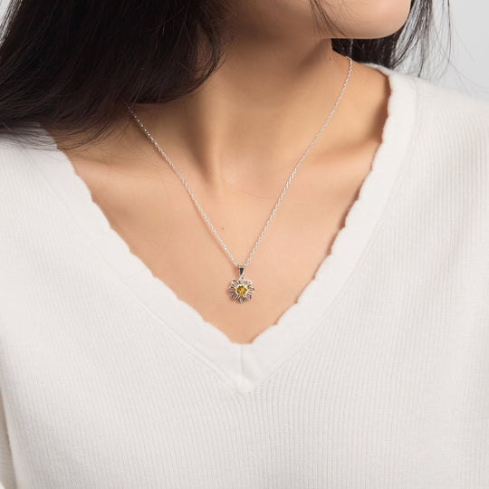 Daisy Necklace Created with Zircondia® Crystals - Philip Jones Jewellery