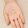 Daisy Necklace Created with Zircondia® Crystals - Philip Jones Jewellery