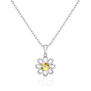 Daisy Necklace Created with Zircondia® Crystals - Philip Jones Jewellery