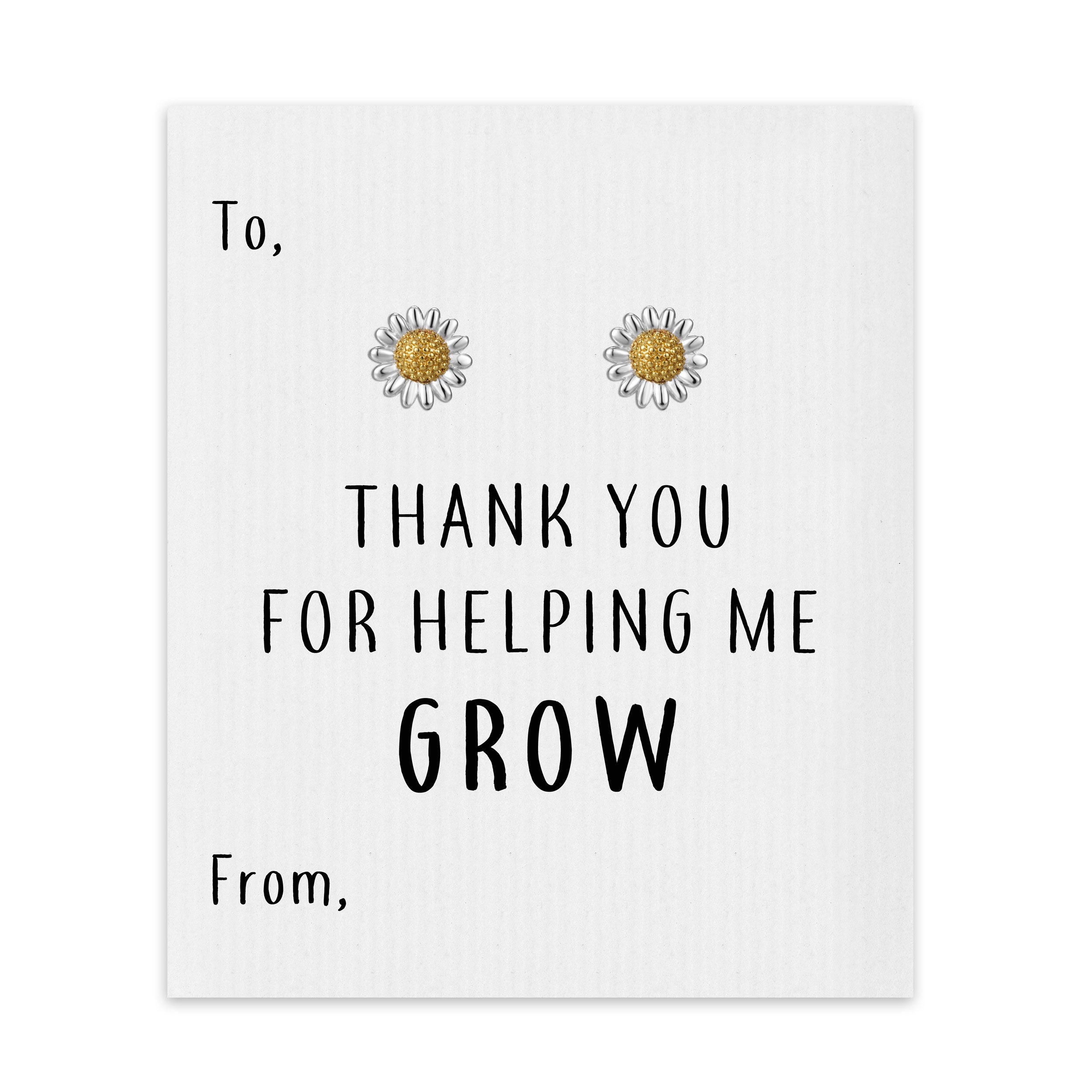Thank You for Helping Me Grow Daisy Earrings