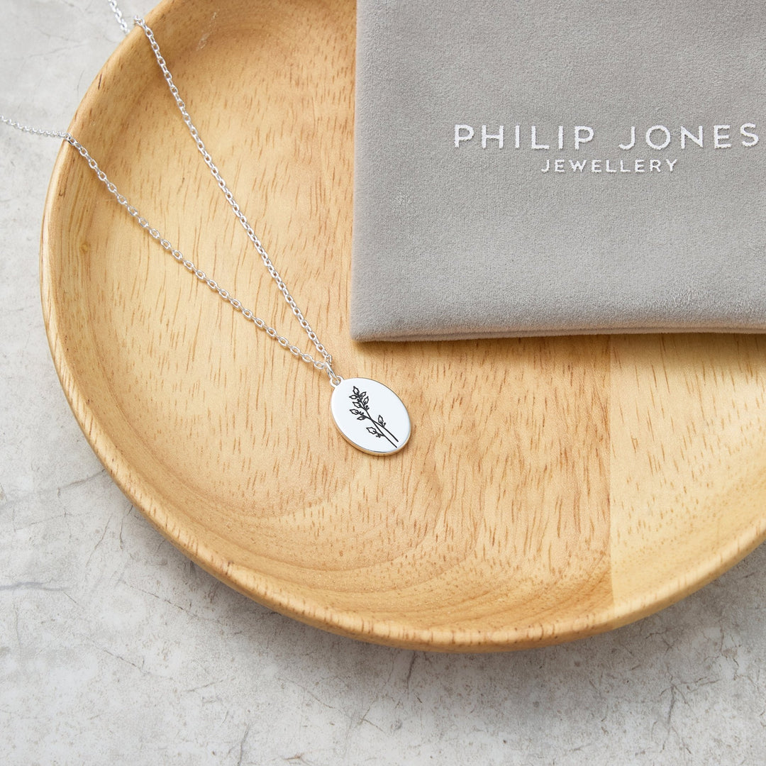December Birth Flower Holly Berry Necklace - Philip Jones Jewellery