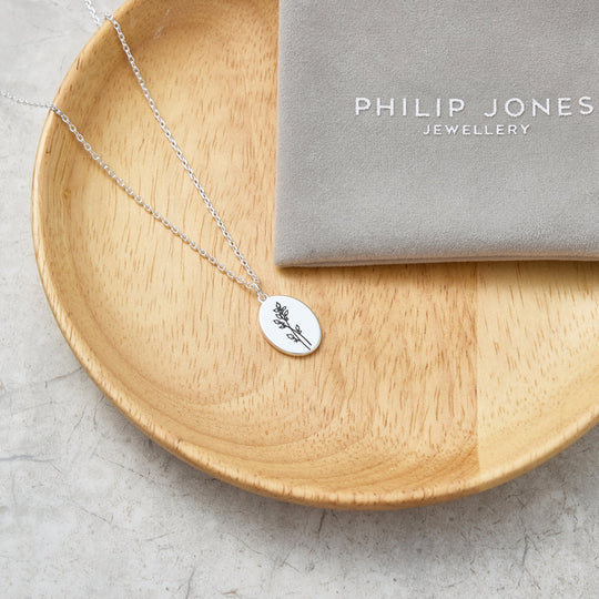 December Birth Flower Holly Berry Necklace - Philip Jones Jewellery