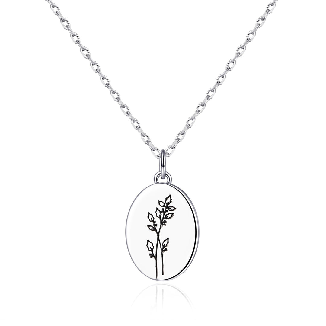 December Birth Flower Holly Berry Necklace with Card - Philip Jones Jewellery