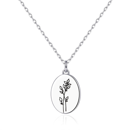 December Birth Flower Holly Berry Necklace with Card - Philip Jones Jewellery