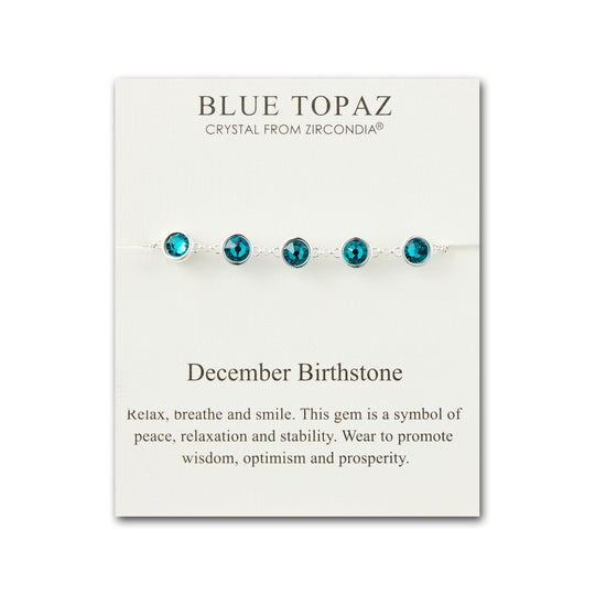 December Birthstone Bracelet Created with Blue Topaz Zircondia® Crystals - Philip Jones Jewellery