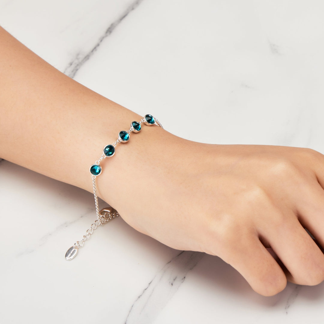 December Birthstone Bracelet Created with Blue Topaz Zircondia® Crystals - Philip Jones Jewellery