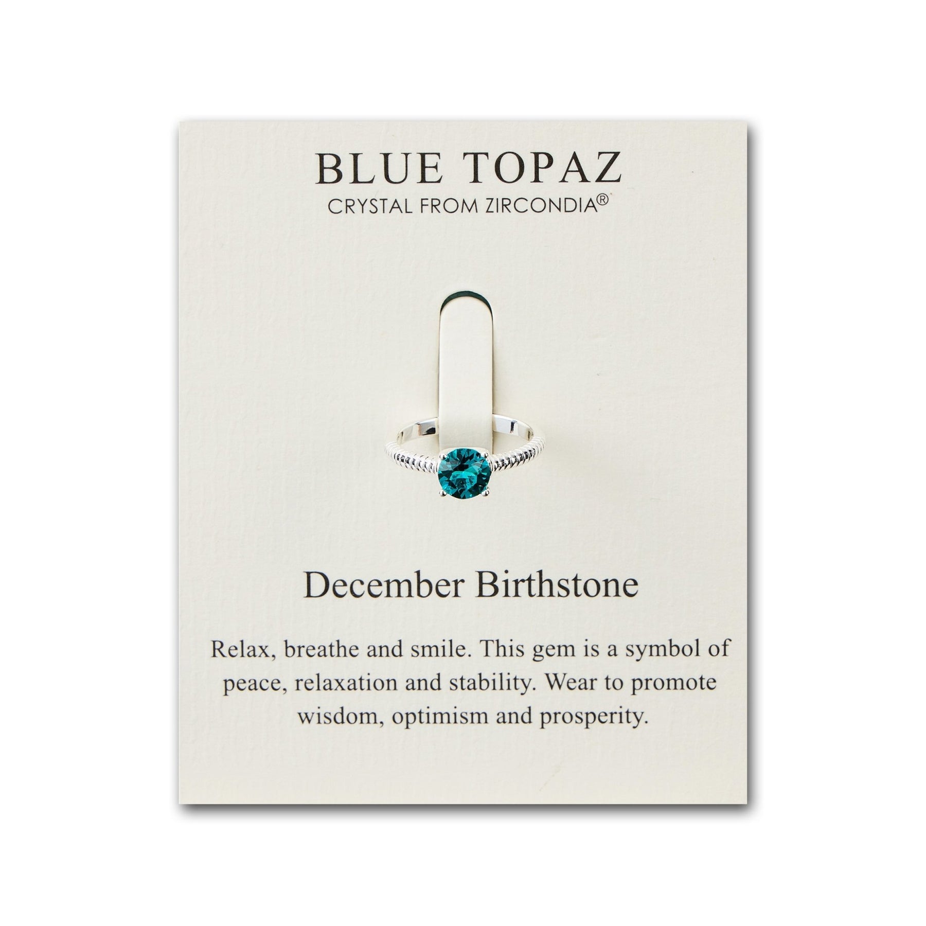 Blue Zircon Leaf Ring, December Birthstone, Recycled Sterling