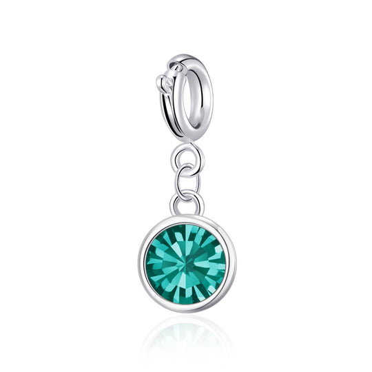 December (Blue Topaz) Birthstone Charm Created with Zircondia® Crystals - Philip Jones Jewellery