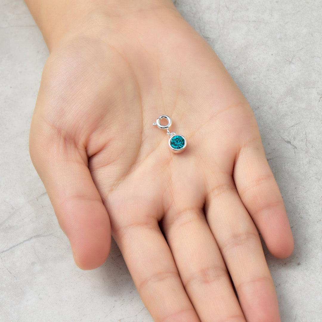 December (Blue Topaz) Birthstone Charm Created with Zircondia® Crystals - Philip Jones Jewellery