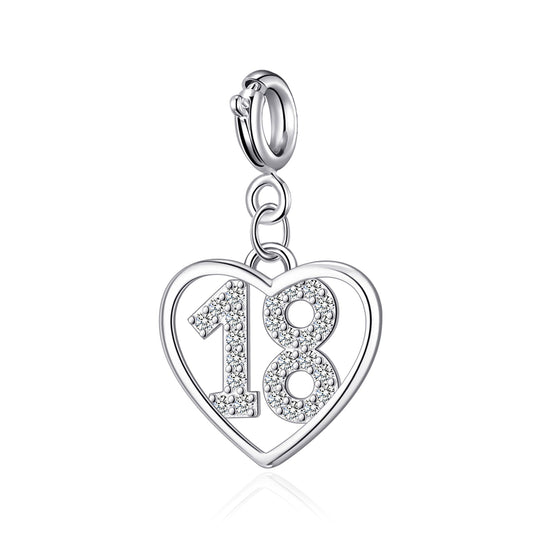Family Birthday Heart Charms Created with Zircondia® Crystals - Philip Jones Jewellery
