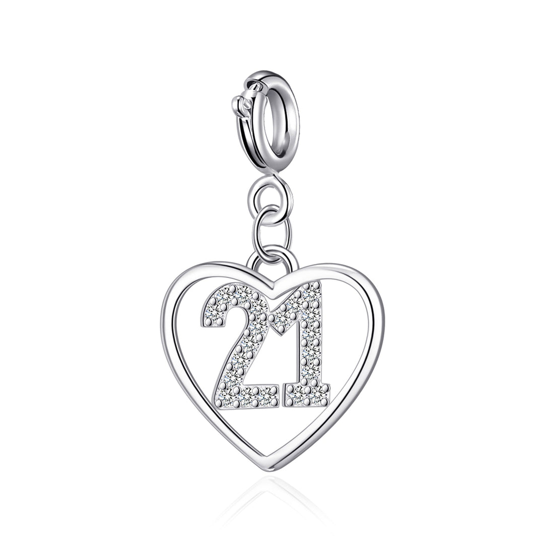 Family Birthday Heart Charms Created with Zircondia® Crystals - Philip Jones Jewellery