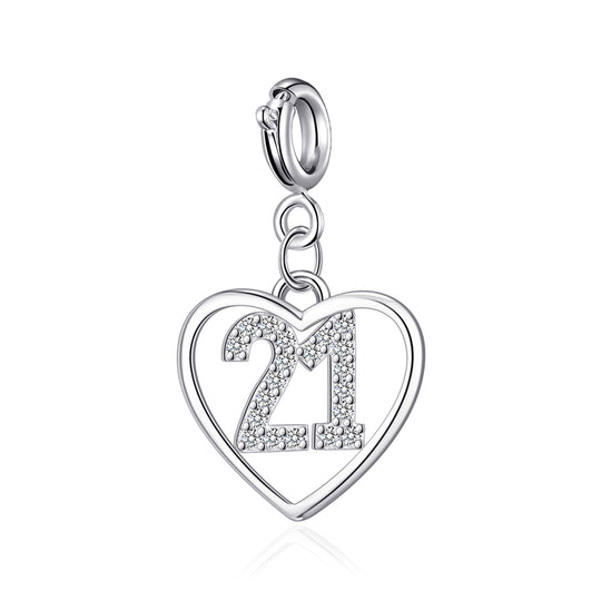 Family Birthday Heart Charms Created with Zircondia® Crystals - Philip Jones Jewellery