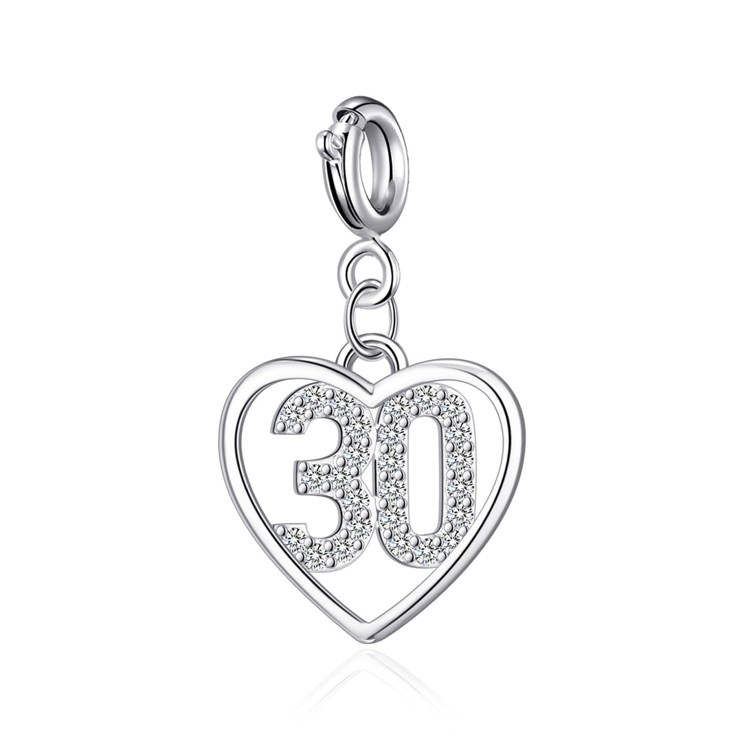 Family Birthday Heart Charms Created with Zircondia® Crystals - Philip Jones Jewellery