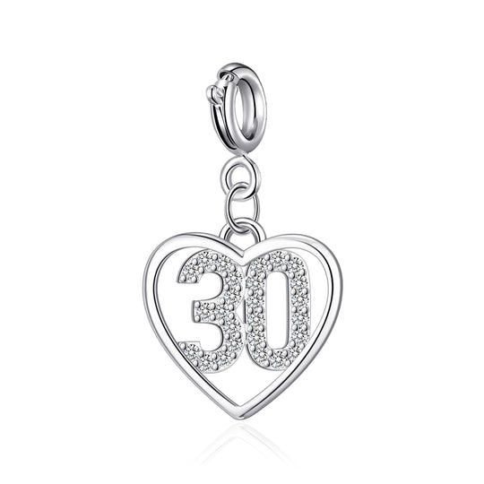 Family Birthday Heart Charms Created with Zircondia® Crystals - Philip Jones Jewellery