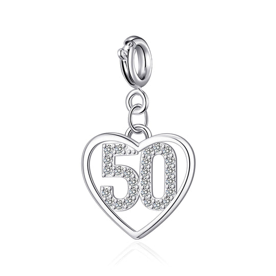 Family Birthday Heart Charms Created with Zircondia® Crystals - Philip Jones Jewellery