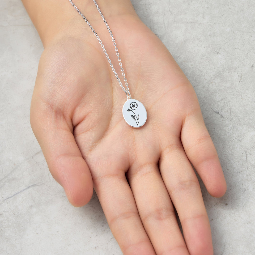 February Birth Flower Violet Necklace - Philip Jones Jewellery