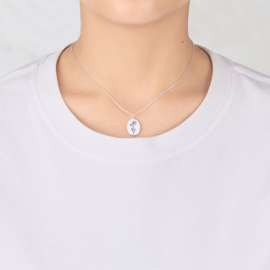 February Birth Flower Violet Necklace with Card - Philip Jones Jewellery