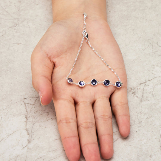 February Birthstone Bracelet Created with Amethyst Zircondia® Crystals - Philip Jones Jewellery