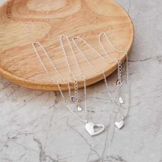 For Me For You Piece of My Heart Necklace Set - Philip Jones Jewellery