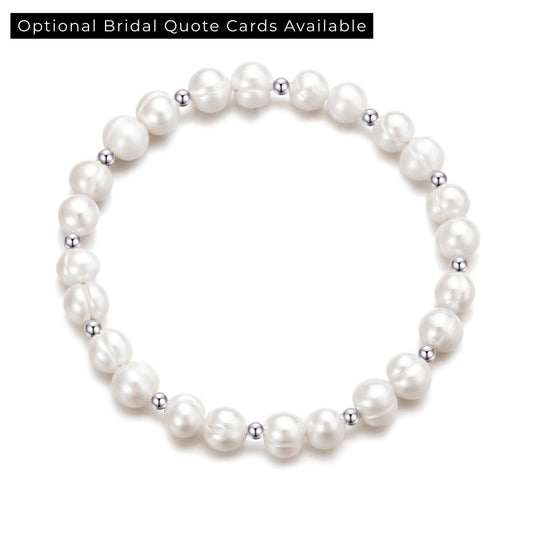 Freshwater Baroque Pearl Bridal Stretch Bracelet - Philip Jones Jewellery