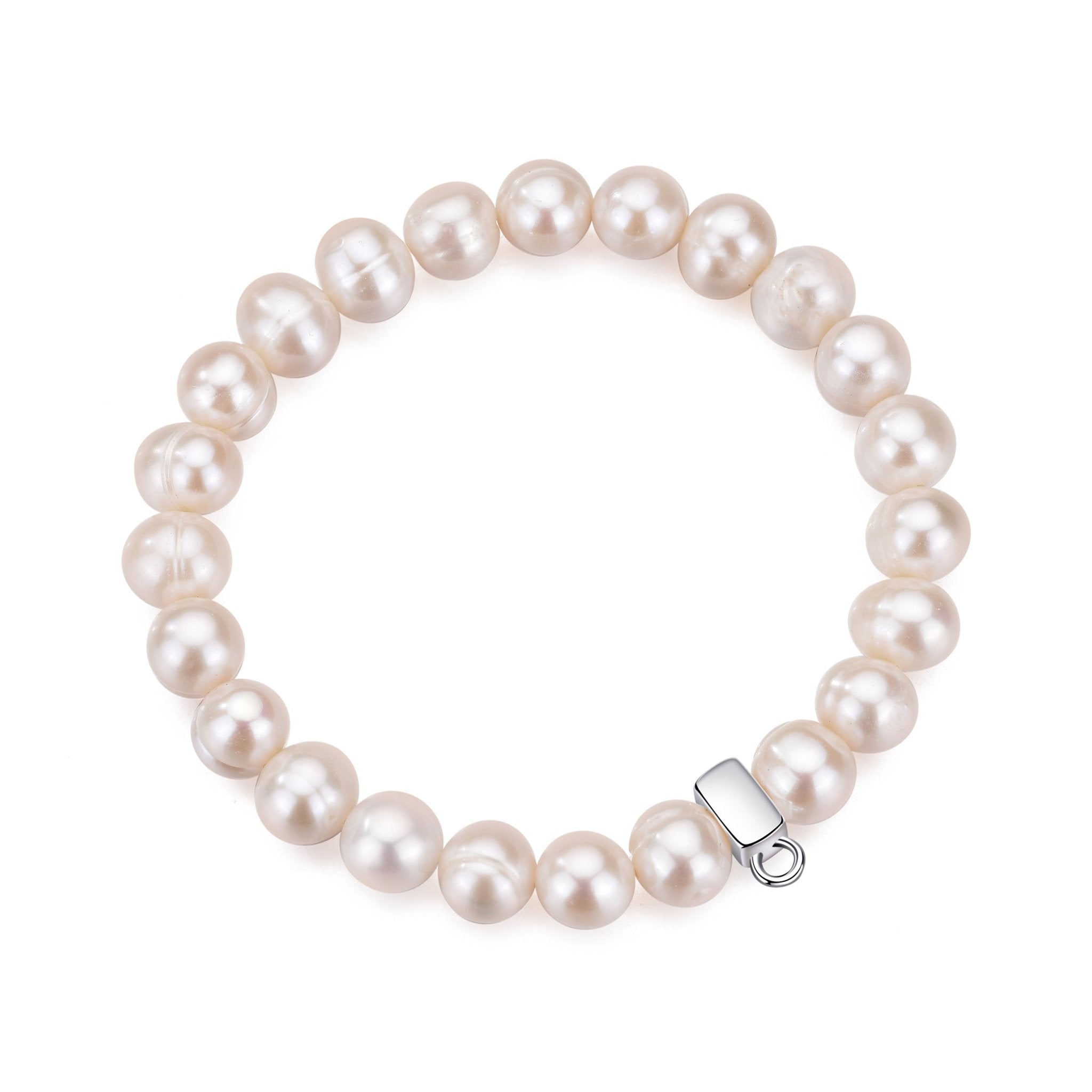 Freshwater Baroque Pearl Charm Stretch Bracelet - Philip Jones Jewellery