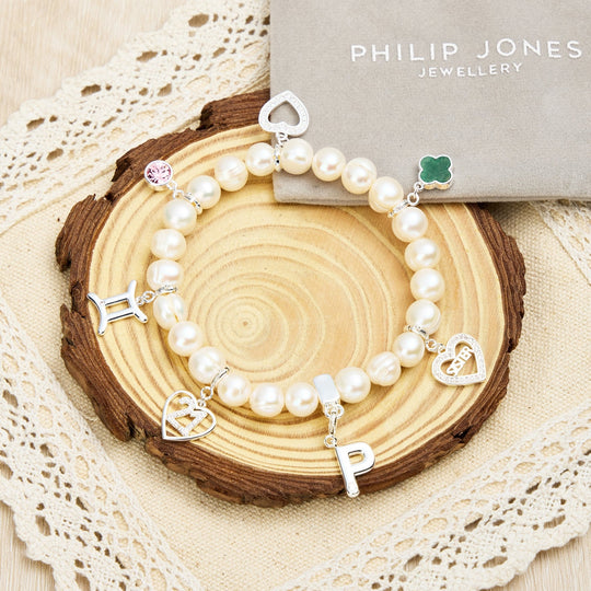Freshwater Baroque Pearl Stretch Bracelet with Option of Charms - Philip Jones Jewellery