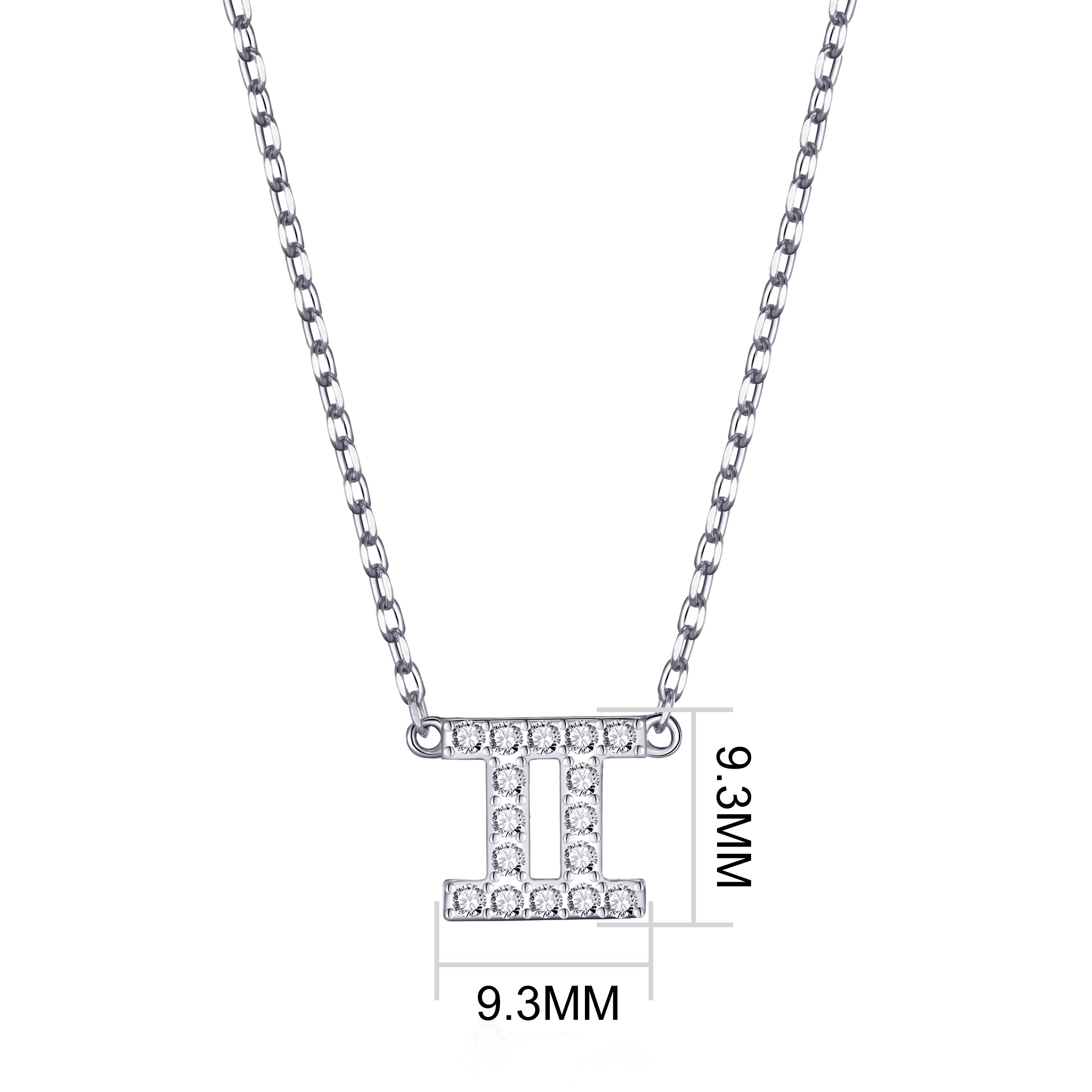 Gemini Zodiac Star Sign Necklace Created with Zircondia® Crystals